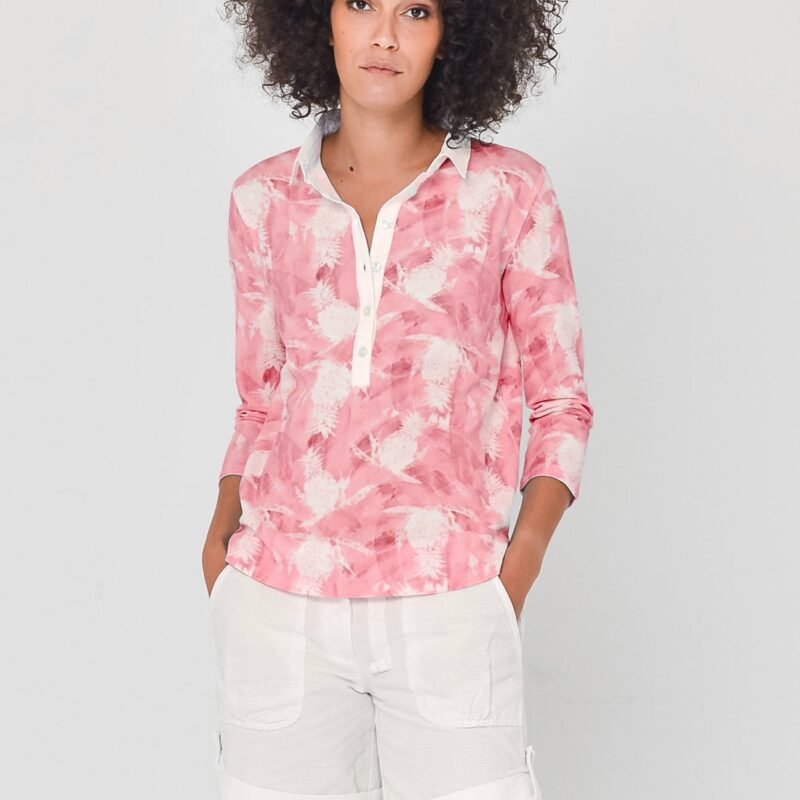 artelas Pineapple-Print Polo Shirt „Hibiscus“ – Vibrant Tropical Men’s Polo